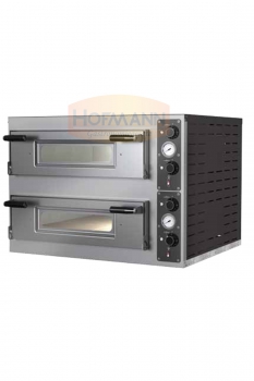 Zweikammer Edelstahlpizzaofen Vulcano 66, 12x Ø32, 917x1180x650, 180 kg